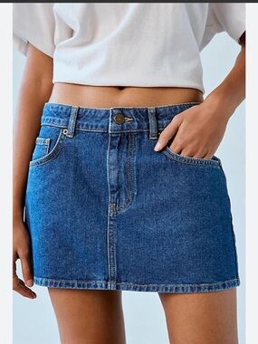BDG Blue Denim Mini Skirt - Classic A-Line